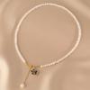 Colar de Pérola de Água Doce Camélia Mulheres Puxar Ajustável Francês Retrô Elegante Doce Estilo Chanel Fabricantes de Pulseira