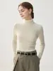 Suéter de una sola pieza 100% cachemira pura para mujer, camiseta base ajustada de cuello alto, nuevo suéter de punto ajustado para invierno 2026