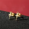 Brincos de Gatinho Fofo Desenho Animado Moda Ins Novo Estilo Simples Feminino Aço Inoxidável Coração Vazado Brincos