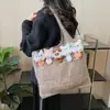 Moda Transfronteriza Fresca y Única Muñeco Tejido Bolso Tote Calado Versátil Tejido para Mujer Bolso de Hombro y Axila