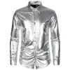 Transfronterizo 2024 nueva camisa brillante para hombre camisa de manga larga para discoteca chaqueta camisa casual de talla grande para otoño e invierno