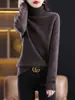 Suministro Directo de Fábrica Suéter de Cuello Alto con Mangas Raglán para Mujer Suéter de Punto Básico Estilo Coreano Suéter de Punto Exterior Holgado Otoño e Invierno
