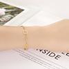 Pulsera de oro de 18 quilates con pétalos de ciruelo huecos, moda de comercio exterior de Amazon, viento commuter, cuentas ajustables, pulsera de acero inoxidable