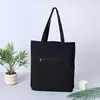 Bolsa de Lona Personalizada Transfronteriza con Bolsillo con Cremallera, Bolso de Lona de un Solo Hombro, Bolsa de Algodón en Blanco para Publicidad Promocional DIY