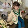 Abrigo para Niña con Cuello Plisado, Top tipo Cárdigan Estilo Chanel, Nueva Moda de Primavera y Otoño, Ropa Infantil de Comercio Exterior, Venta al por Mayor para Edades 3-8