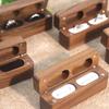 Nueva Caja para Anillos Largos Caja Magnética Cuatro Anillos Caja de Joyería Empaque de Nogal Negro para Joyería Empaque de Joyería Propuesta Mujeres