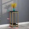 Soporte de flores de hierro nórdico, soporte decorativo para macetas de flores carnosas de rábano verde, soporte para flores de almacenamiento multicapa para sala de estar en el interior