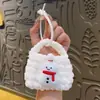 Linda Caricatura de Mini Billetera de Punto Llavero Tejido Navideño Hecho a Mano Accesorios Venta al por Mayor Bolsa Creativa de Almacenamiento