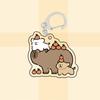 Chaveiro Acrílico de Porquinho da Índia Chaveiro Fofo de Bolinha Capivara Expressão Engraçada Divertida Presente Pingente de Argola de Chave