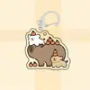 Chaveiro Acrílico de Porquinho da Índia Chaveiro Fofo de Bolinha Capivara Expressão Engraçada Divertida Presente Pingente de Argola de Chave