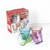 Juego de Vasos de Cristal Brillante para Agua Taza Gota de Lluvia Juego de Seis Piezas Juego de Dos Piezas Vaso Individual Arcoíris Tienda de Publicidad Venta al por Mayor