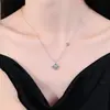 Collar de Plata de Ley S925 Colgante de Moissanita de Alta Gama Trébol de Cuatro Hojas Cadena para Clavícula Collar de Moissanita de 1.2 Quilates para Mujer