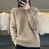 2026 Suéter Suelto de Moda Cálido Corto con Cuello Medio Alto Par con Prendas de Punto Engrosado Versátil Nuevo Top Otoño/Invierno para Mujer