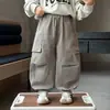 Q043 Pantalones de Otoño para Niños Estilo Nuevo Ropa Urbana Genial para Niños Pequeños Pantalones de Trabajo para Primavera y Otoño Pantalones Casuales Elegantes para Niños