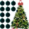 Bola de Natal Personalizada Veludo Artificial Nova Flor de Flocagem de Natal Vermelha e Verde Bola Decoração de Árvore de Natal Caseira Decoração Pendente