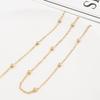 Colar com corrente de ouro verdadeiro 18K galvanizado com cobre, acessórios para pulseira, contas artesanais, faça você mesmo, material para joias