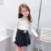 26 Camiseta de Manga Larga con Volantes Estilo Primavera y Otoño Versión Coreana Camiseta Básica Top Cálido para Niños Transfronterizo en Stock