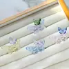 Anillo de Mariposa de Vidrio Hecho a Mano Zibo Celebridad de Internet Artesanía Fotografía Diseño de Nicho Joyería Avanzada de Vidrio Regalo