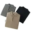 Nova Camisa Base de Cashmere Pesado Espesso com Gola Meia-Alta e Meio Botão Outono e Inverno 2024 Masculina Quente de Tricô