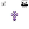 Pendientes de Cruz de Aleación de Titanio F136 con Circonita 5A, Piercings Espirales para Labio, Pendientes para Agujero de Oreja, Joyería para Mujer