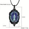 Collar de Vidrio con Relieve de Fantasma Mágico Estilo Gótico con Cordón de Cuero, Directo del Fabricante, Al Por Mayor