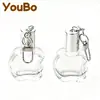 Frasco com tampa de pingente de 10ml, transparente, formato irregular de maçã, com esfera de rolo de vidro, frasco para óleo essencial, frasco para perfume, frasco dispensador para creme para os olhos, óleo labial