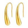 Brincos de aço inoxidável em formato de gota para Amazon transfronteiriça, moda japonesa e coreana, simples, nicho, com gancho de orelha, brincos atacado