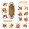 Adesivos de Foca Capivara Desenho Animado Panda Etiqueta Decorativa Adesivos Fofos Adesivos Bônus para Jardim de Infância Rolo de Adesivos Adesivos