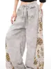 Pantalones Casuales Rectos con Estampado de Diseño Americano High Street 2026 para Hombres y Mujeres Verano Nueva Moda Pantalones de Guadaña Adelgazantes