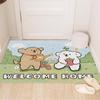 Alfombra antideslizante con diseño de animales bonitos y dibujos animados para puerta de casa, resistente a las manchas y al desgaste, para puerta de entrada