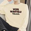 Camiseta de manga larga de algodón grueso de 260 g, cuello redondo, para hombre, holgada, de algodón blanco.