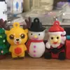 Chaveiro Criativo de Natal com Papai Noel, Árvore de Natal e Alce Desenho Animado Fofo Borracha Macia de PVC Pingente para Bolsa Presentes Promocionais