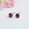 Pendientes Guan Yu Vino Tinto Natural Granate Pendientes de Cristal Aguja de Plata S925 Fábrica Venta al por Mayor Dropshipping S3110301