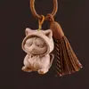 Lindo Llavero Colgante de Oveja Pequeña de Madera de Haya Curativa Encanto Tejida a Mano para Bolso Versátil Regalo del Año de la Oveja del Zodiaco