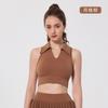 Verão Novo Macacão Roupa Esportiva Externa Colete Forma I Roupas de Tênis Fitness Top POLO Lasel Top de Yoga