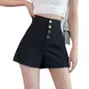 Shorts modernos de estilo coreano para mujer, nueva colección verano 2022, versátiles de cintura alta, adelgazantes, de corte holgado, pierna ancha, pantalones casuales para uso al aire libre