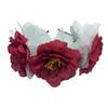 Nova tiara de flor de tecido artificial, tiara retrô de peônia grande com rede, adereço de cabeça para fantasia de Halloween