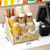 Porta-copos de papel descartável, dispensador de copos para loja de milk tea, porta-copos multifuncional para balcão de cafeteria