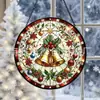 Campana de Navidad Colgante de Vidrio de Color Adorno de Vidrio para el Hogar Decoración de Ventana Atrapasoles para el Jardín