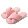 Sapatos de algodão cruzados de cor sólida para outono e inverno, novos, moda para casa, femininos, pelúcia, quentes, vendas transfronteiriças, sapatos de algodão