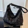 Bolso de mano de pana con estampado de chica estilo francés de moda, bolso de hombro para estudiante de nicho, bolso cruzado de gran capacidad
