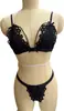 Conjunto de Lencería Sexy de Encaje Rosa Estilo Francés con Escote Profundo en V y Braguita para Mujer, Conjunto de Tres Piezas Inalámbrico Transparente con Calados