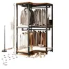 Armario de estilo abierto para dormitorio, armario metálico tipo vestidor para uso doméstico, perchero para colgar ropa, perchero de dormitorio