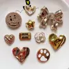 Serie de oro galvanizado, lazo de amor, estrella de cinco puntas, accesorios de bricolaje, funda para teléfono móvil, agujero para zapatos, accesorios, materiales hechos a mano