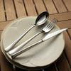 Juego de tres piezas de cuchillo para bistec, tenedor y cuchara de acero inoxidable 304 para el hogar, sencillo, para el postre del té de la tarde, cuchillo, tenedor y cuchara para café