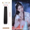 Tocado Hanfu pieza de peluca de barba de maíz de vestuario antiguo extensión de cabello estilo antiguo cabello largo liso sin nudos fila de cabello de una pieza modelado