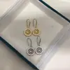 Moda, joyería hecha a mano, DIY, aretes de perlas, accesorios de ganchos para orejas vacíos, redondos simples con microincrustaciones de circonita, venta al por mayor transfronteriza
