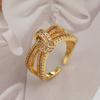 Anillo Europeo y Americano Transfronterizo de Diamante Completo para Mujer, Apertura de Circonita de Gama Alta de Nicho, Anillo Ajustable, No se Desvanece, Venta al por Mayor Versátil