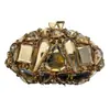 Bolso de Noche de Piedra Exportación Metal Calado Diamante Bolso de Cena Fiesta Banquete Bolso de Mano con Diamantes para Mujeres