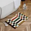 Tapete de flocado geométrico minimalista estilo nórdico, tapete de cabeceira, tapete absorvente para banheiro, entrada, vaso sanitário, tapete antiderrapante para sala de estar